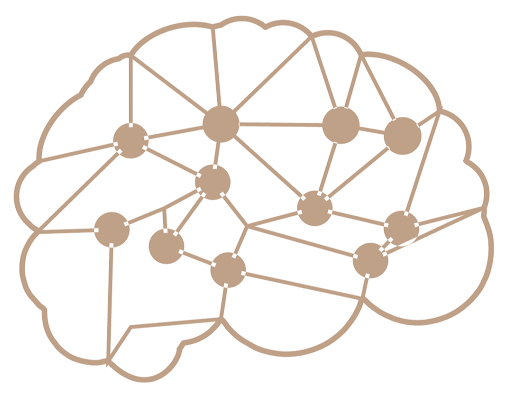 An outline image of a connected brain to showcase the power of AI.